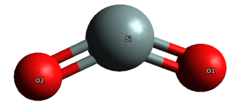 Grafische Darstellung eines Siliziumdioxid-Moleküls